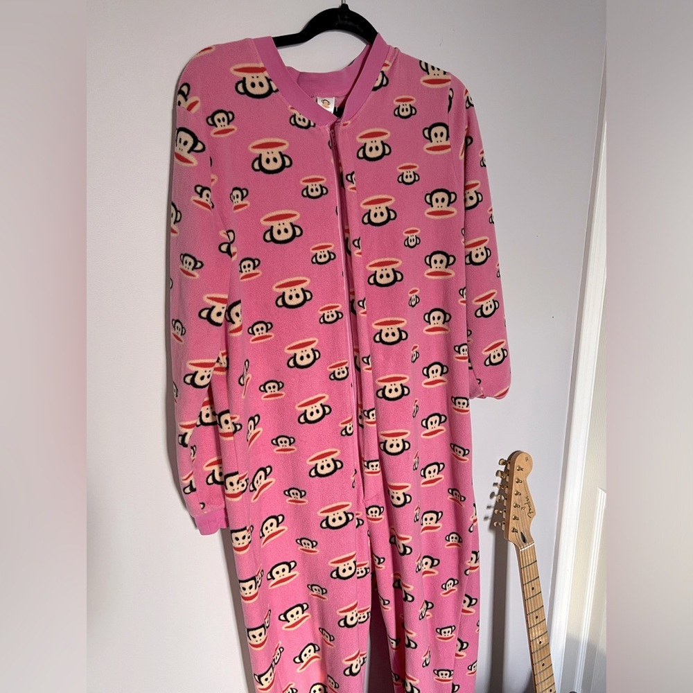 PAUL FRANK Pink Zippered Footie Onesie